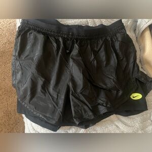 Nike Black and neon yellow Performance Shorts